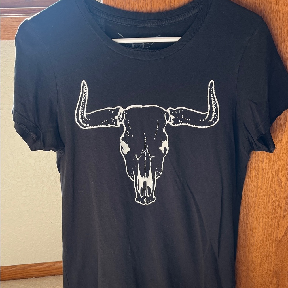 Black Western Skull Graphic Tee